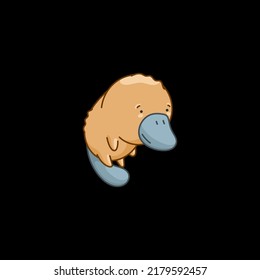 Platypus in kawaii style, cute cartoon character