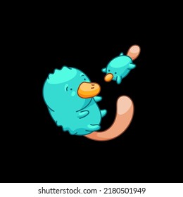 Platypus in Kawaii Style, cute Cartoon Character