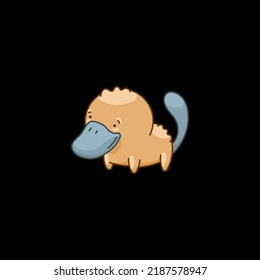 Platypus in kawaii style, cute cartoon character