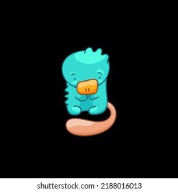 Platypus in Kawaii Style, cute Cartoon Character