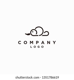 Platypus Letter P Mono Line Cloud logo vector icon ilustration