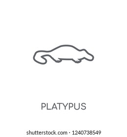 Platypus linear icon. Modern outline Platypus logo concept on white background from animals collection. Suitable for use on web apps, mobile apps and print media.