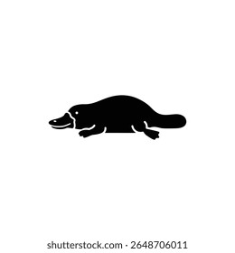 Platypus Lying Flat Aquatic Mammal Resting in Natural Habitat Scene