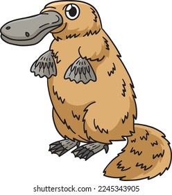 Platypus Marine Animal Cartoon Colored Clipart 