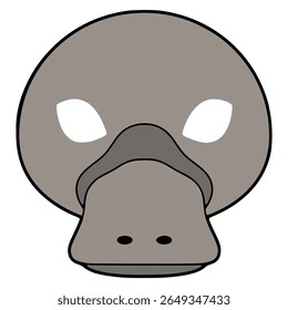 platypus mask party carnival celebration birthday flat color vector illustration template design