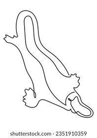 Platypus in Minimal One Line Art Drawing