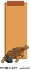 A platypus on blank template illustration