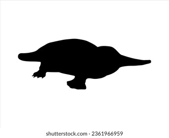 Platypus silueta vectorial arte fondo blanco