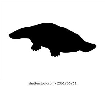 Platypus silhouette vector art white background