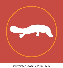 Platypus trendy icon cute abstract beautiful vector illustration colorful artwork design