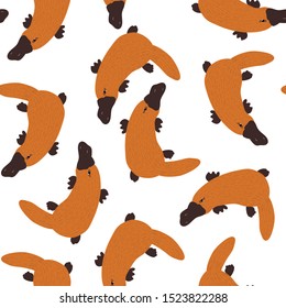 Platypus vector animals seamless patten . Concept for print , web design , cards , textile