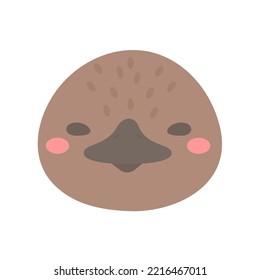 platypus vector. cute animal face design for kids