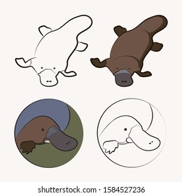 platypus vector graphics. 
floating platypu. 
platypus head