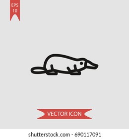 Platypus vector icon, illustration symbol