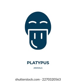 platypus vector icon. platypus, nature, zoo filled icons from flat animals concept. Isolated black glyph icon, vector illustration symbol element for web design and mobile apps