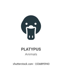 Platypus vector icon on white background. Flat vector platypus icon symbol sign from modern animals collection for mobile concept and web apps design.