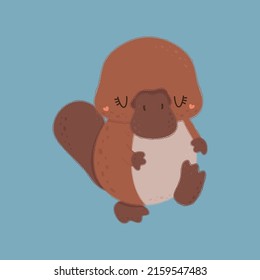 Platypus. Vector illustration of a cute animal. Cute little illustration of platypus for kids, baby book, fairy tales, baby shower invitation, textile t-shirt, sticker. svg