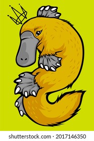 a platypus vector illustration good for your merch