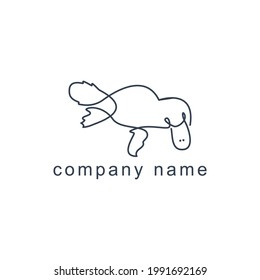 
platypus vector logo line minimalist