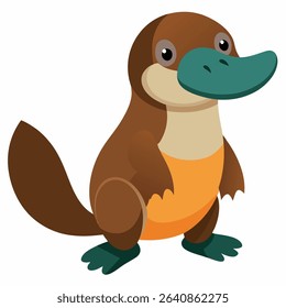 Platypus vector on white background.