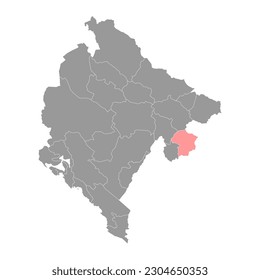 Plav Municipality map, administrative subdivision of Montenegro. Vector illustration.