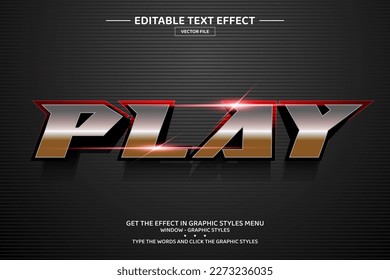 Play 3D editable text effect template