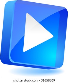 Play 3d icon. Vector illustration.