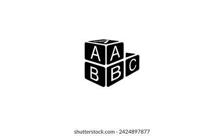 PLAY ABC Building Blocks, black isolated silhouette
