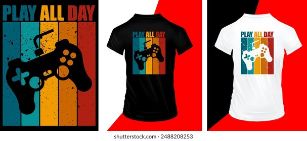 play all day, t-shirt illustration, vactor t-shirt design, Vector graphics for t-shirts and other uses
