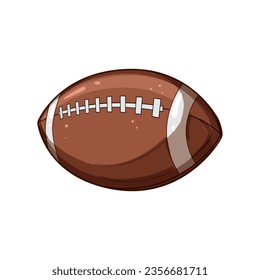 play american football ball cartoon. touchdown lace, leather brown, footbal stadium play american football ball sign. isolated symbol vector illustration