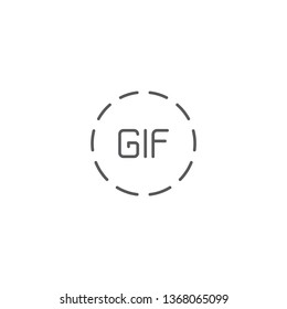 Play animation icon for social networks. Circle GIF sign