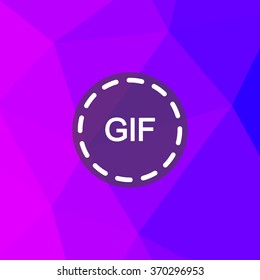 Play animation icon for social networks. Circle GIF sign 