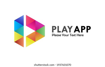 Play app logo template illustration
