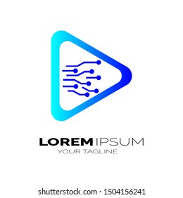 play app logo.vector play icon.video application icon template.application icon for digital.for media business logo.media play illustration 