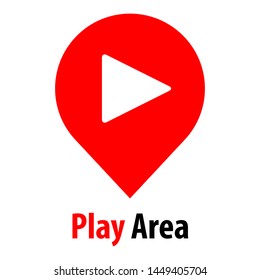 Play area button sign symbol logo