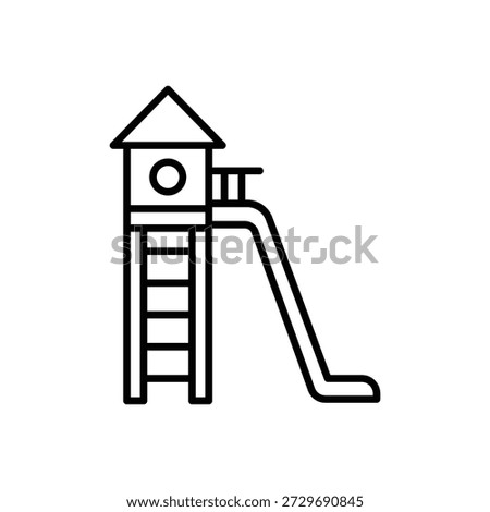 Play Area Recreation Zone Line Icon: Kids Fun Space