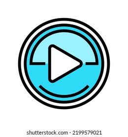 vector de icono de color de flecha de reproducción. signo de flecha de reproducción. ilustración de símbolo aislado