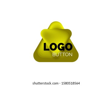 Ícone de botão de reprodução, seta ou download, modelo de logotipo comercial de design mínimo. negrito geométrico 3d em estilo de relevo com efeito de etapas de mistura de cores. Ilustração De Vetor Para Papel De Parede, Banner, Plano De Fundo, Cartão
