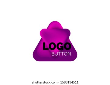 Abspielen, Pfeil oder Download Button Symbol, minimale Design Business Logo Vorlage. 3D geometrisch fett im Reliefstil mit Farbmischungseffekt. Vektorgrafik für Bildschirmhintergrund, Banner, Hintergrund, Karte