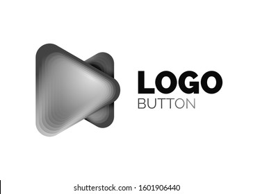 Play, arrow or download button icon, minimal design business logo template. 3d geometric bold in relief style with color blend steps effect. Vector Illustration For Wallpaper, Banner, Background, Card