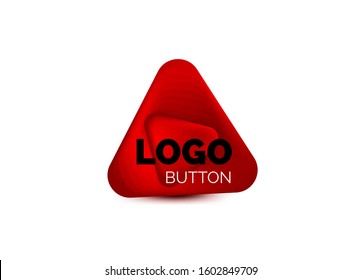 Abspielen, Pfeil oder Download Button Symbol, minimale Design Business Logo Vorlage. 3D geometrisch fett im Reliefstil mit Farbmischungseffekt. Vektorgrafik für Bildschirmhintergrund, Banner, Hintergrund, Karte