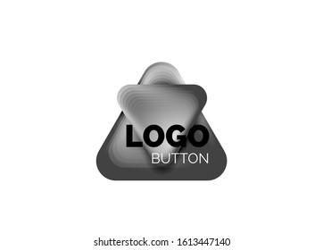 Play, arrow or download button icon, minimal design business logo template. 3d geometric bold in relief style with color blend steps effect. Vector Illustration For Wallpaper, Banner, Background, Card
