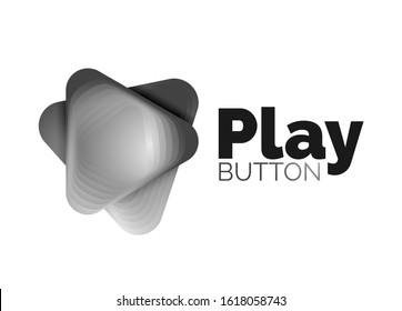 Play, arrow or download button icon, minimal design business logo template. 3d geometric bold in relief style with color blend steps effect. Vector Illustration For Wallpaper, Banner, Background, Card