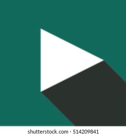 Play arrow. White arrow with shadows. Arrow icon. arrows in trendy flat style isolated on green background. Arrow symbol for your web site design.