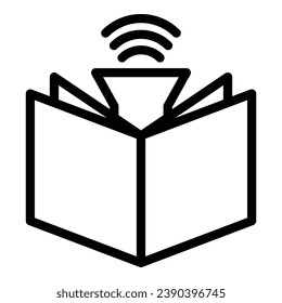 Play audio book icon outline vector. Digital book. School media