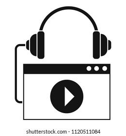 Wiedergeben des Audiodateisymbol. Einfache Illustration der Vektorillustration von Audiodateien für das Web-Design einzeln auf weißem Hintergrund