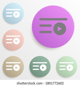 Play badge color set. Simple glyph, flat vector of web icons for ui and ux, website or mobile application