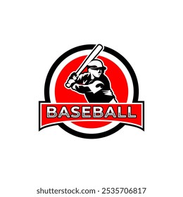 play ball baseball player logo vector