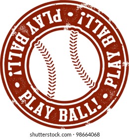 Play Ball Baseball or Softball Stamp
