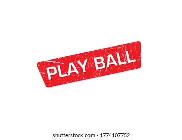 Play Ball stamp or sign design vector